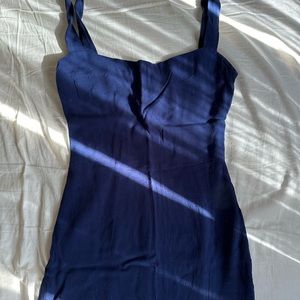 Reformation navy dress with slits